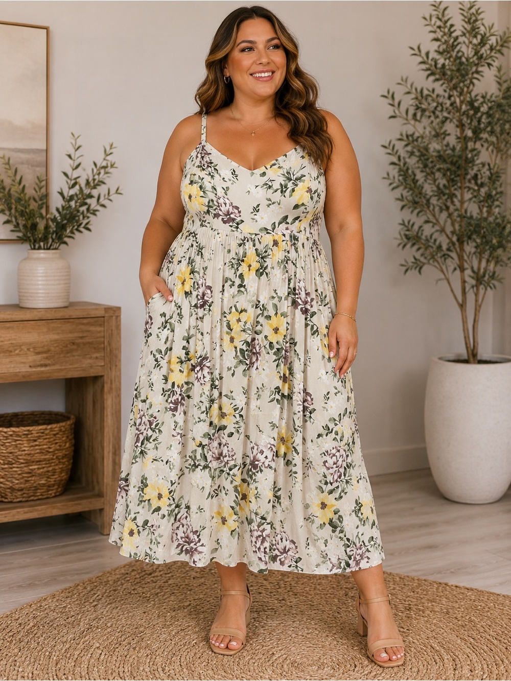 🌼 Torrid Floral Midi Maxi Dress 🌼
Size 3 (3X) | Cottagecore Boho Vibes